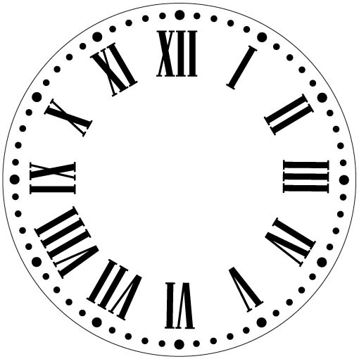 Stencil - Roman Clock (7inch)